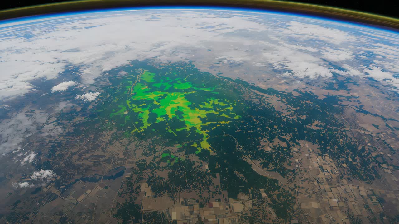 Satellite view of green vegetation on Earth