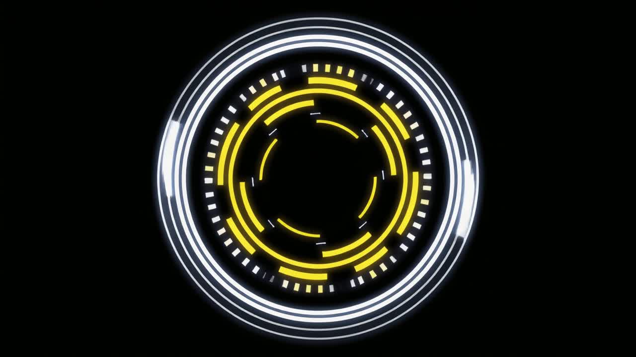 Animated Futuristic HUD Circle Interface on Black Background