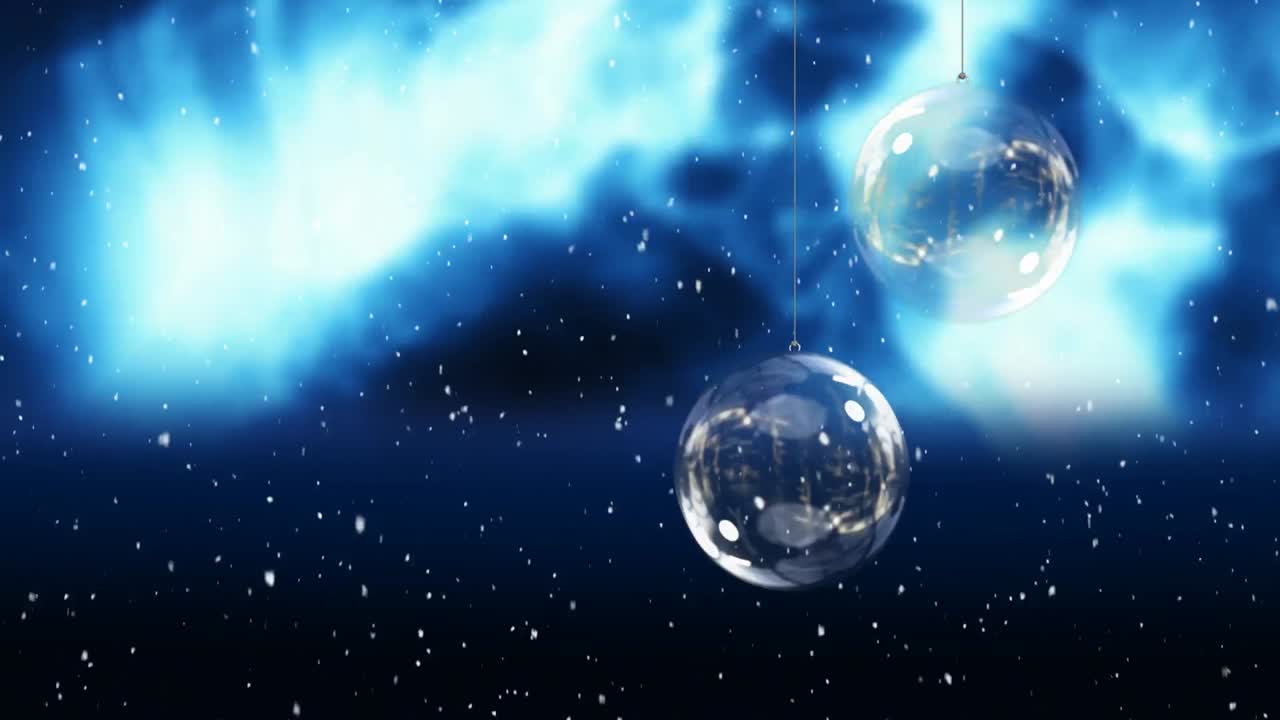 눈이 내리고 크리스마스 장식