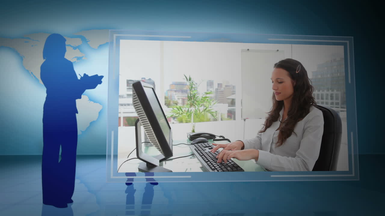 personas que trabajan en oficinas con una imagen de la tierra cortesía de nasa.org