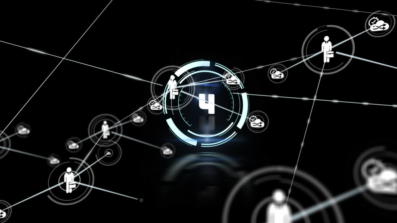 animación de la red de conexiones durante la cuenta atrás