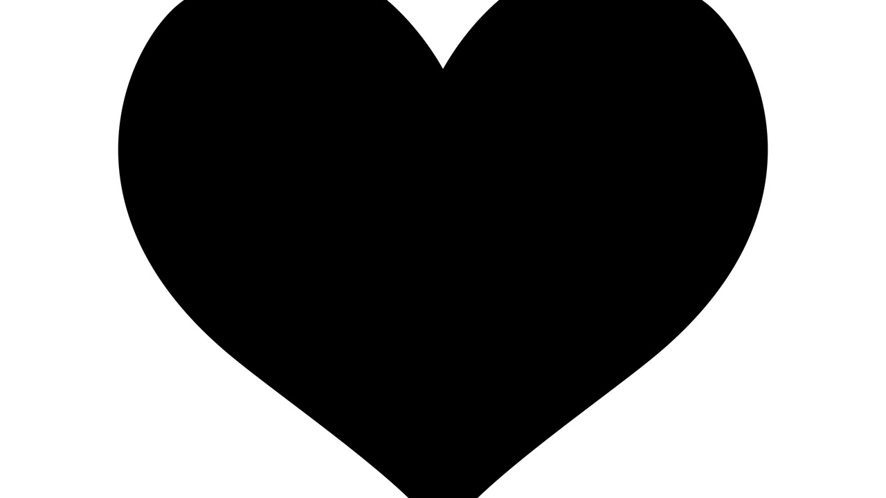 Transizione a cuore che appare e si espande sullo schermo