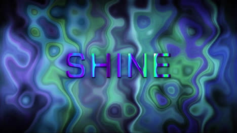 Animation-of-shine-text-over-glowing-lights-over-black-background