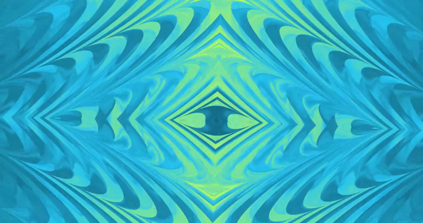Abstract Blue and Green Kaleidoscope Pattern Animation