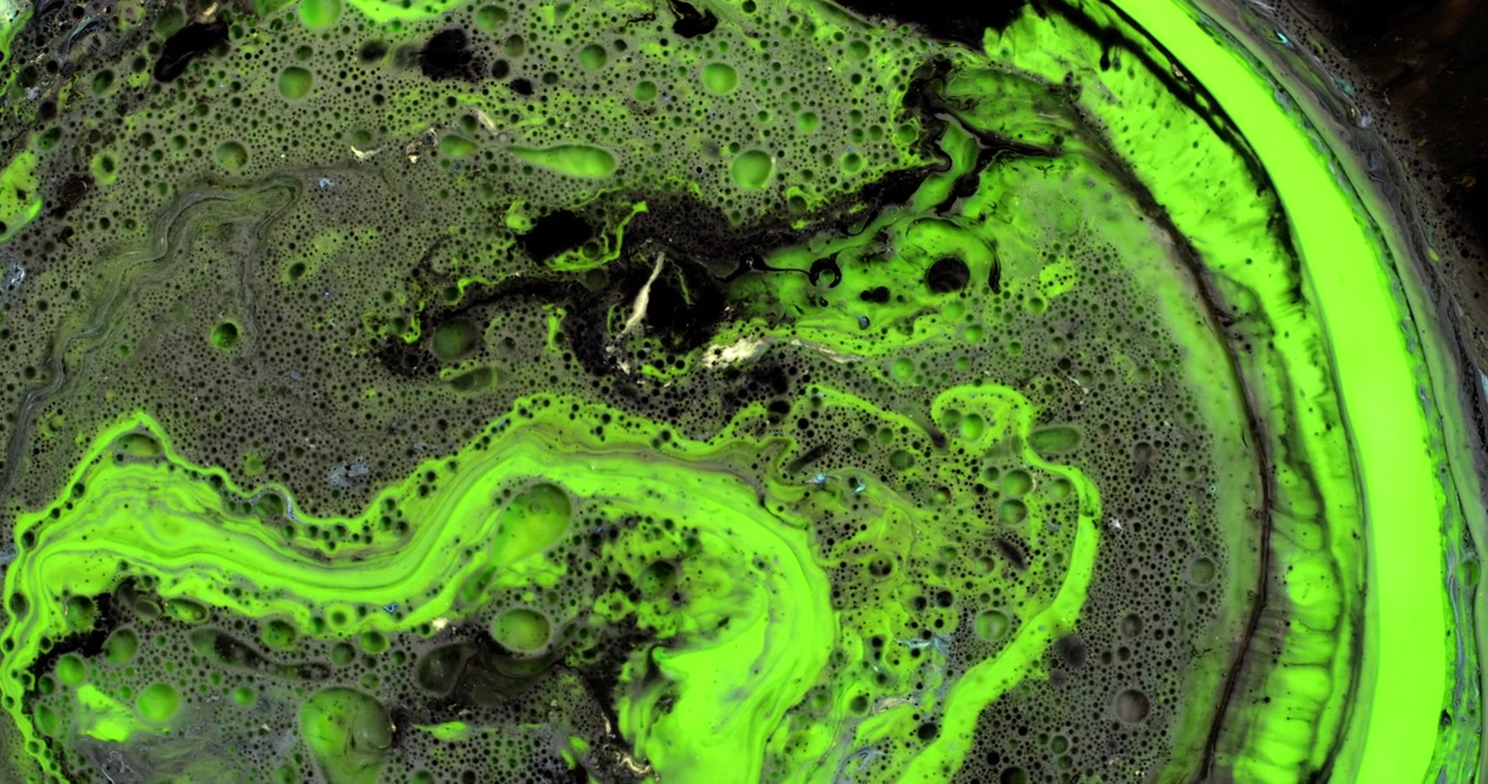 Colorful green and black paint