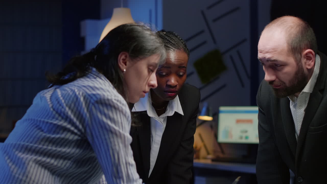 Colleagues meeting for project planning at corporate office