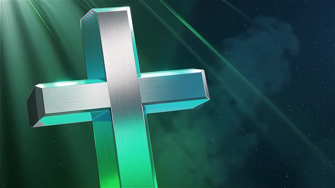 Croce Cristiana Luce Celestiale Sfondo per il Culto.