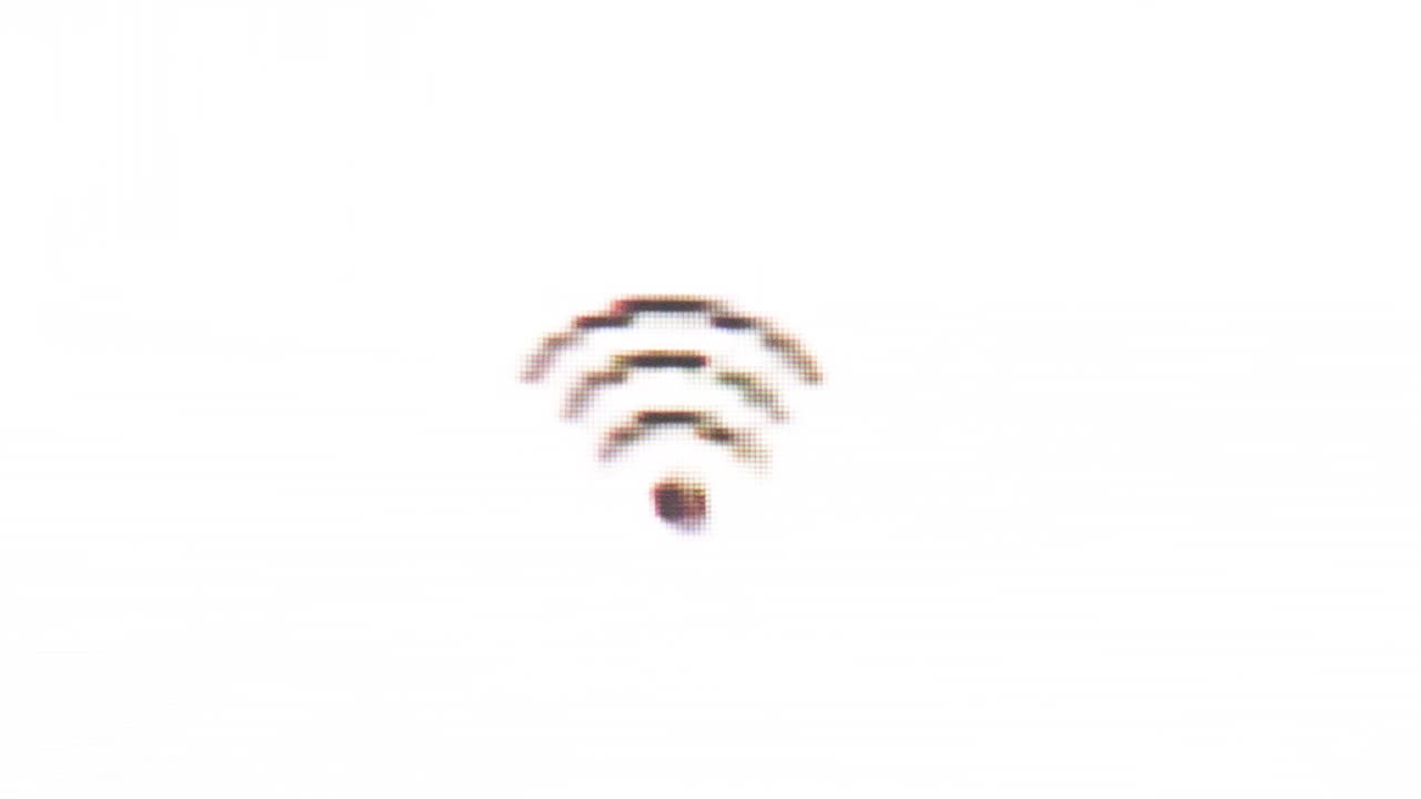 animación de fallo del icono de la señal wi-fi inalámbrica en un bucle dinámico de fondo blanco sencillo