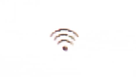 wireless wi-fi signal icon glitch animation on a plain white background dynamic loop