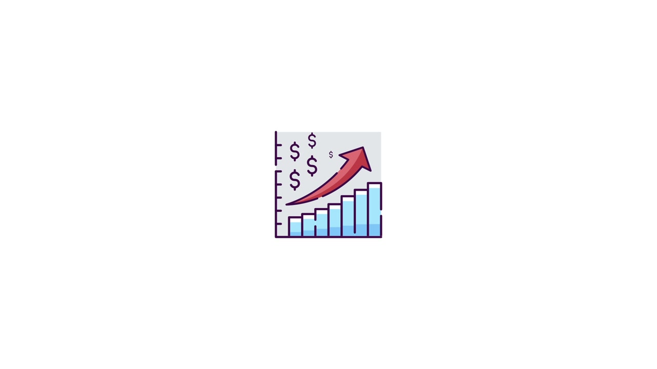 Animated Bar Chart Showing Financial Growth and Success