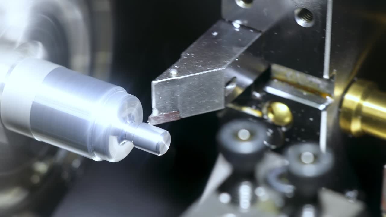 CNC metal processing. Automated metalworking machine.