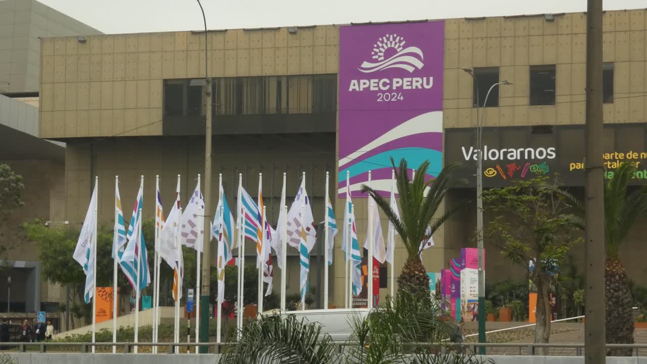 The outside of the Peruvian ministry of culture during the Apec 2024 summit in Lima, Peru.