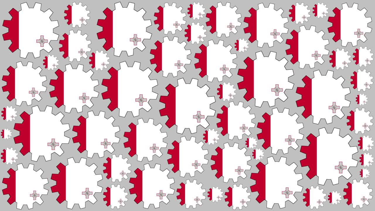 el fondo de los engranajes de la bandera maltesa