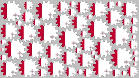 el fondo de los engranajes de la bandera maltesa