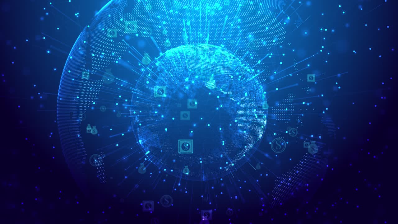 Global network connection world map abstract technology background global business innovation global