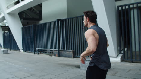 fitness guy jogging outdoor