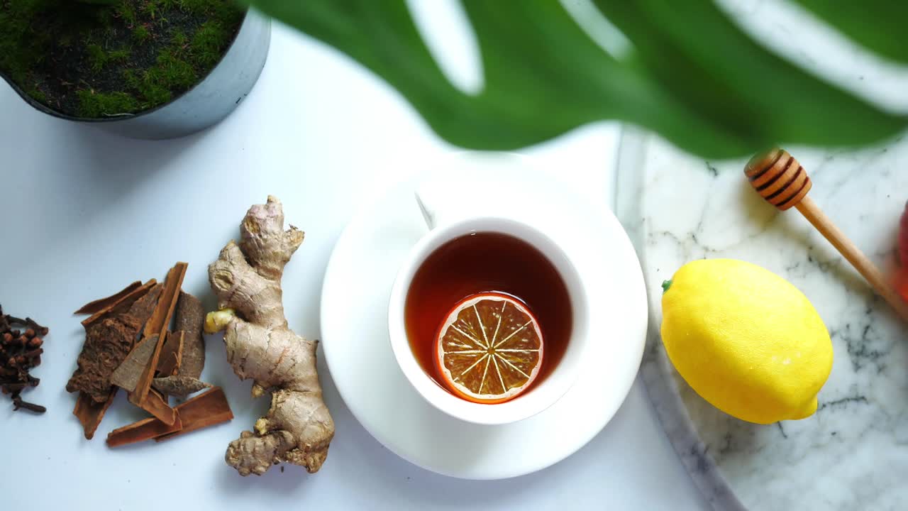 생강 레몬  차