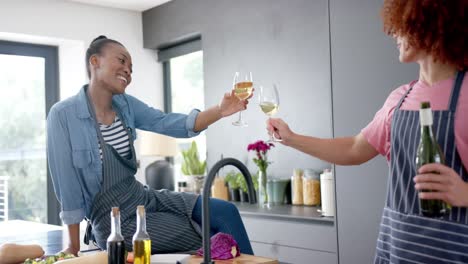 montage of happy diverse couple spending time together at home, slow motion