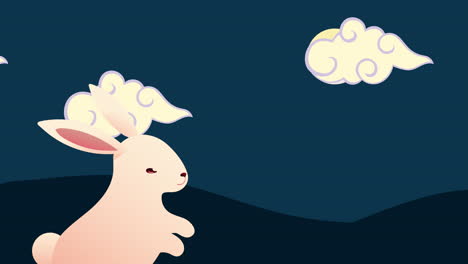 ilustración del conejo de la luna del festival de mediados de otoño
