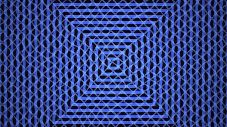 Animazione Astratta con Motivo Geometrico a Quadrati Blu