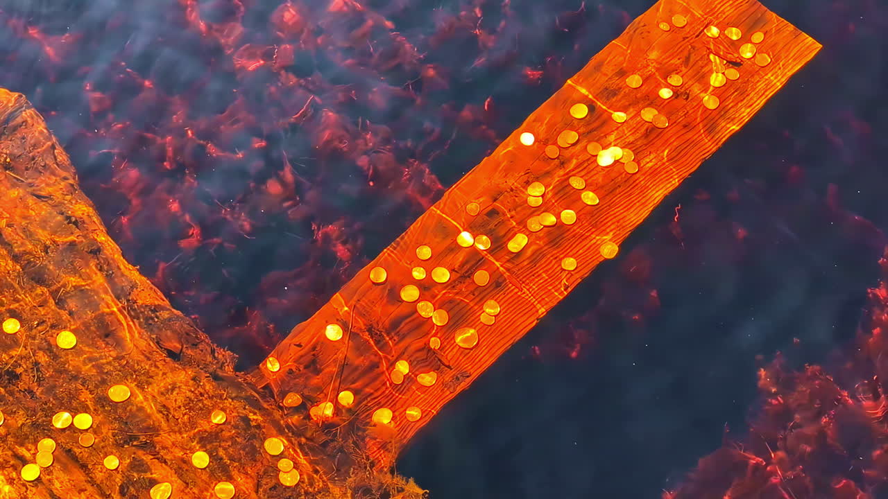 기부 동전 분수, 물 운동 배경, 밤에 빛나는 돈을 채우십시오.