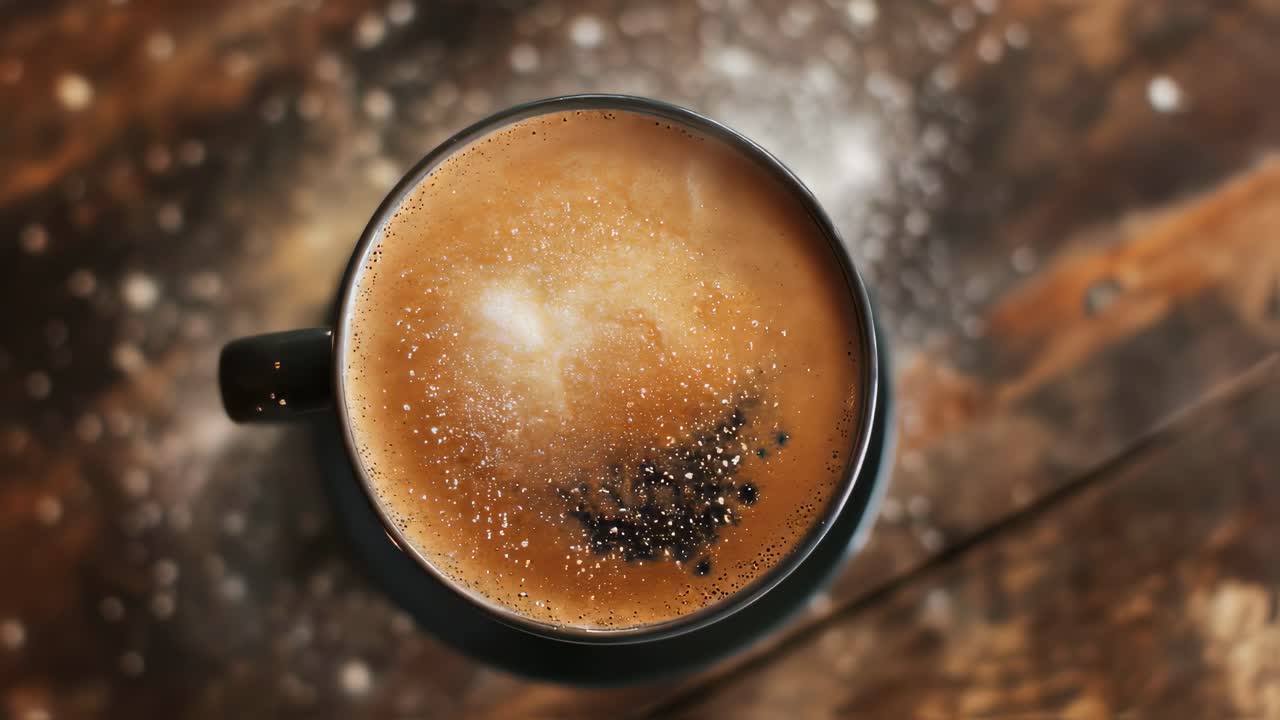 Vista superior taza de café