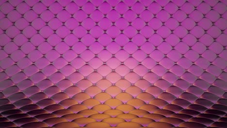 3d animation of pink quilted surface with beautiful metallic highlights. realistic animation of high quality. looped video.