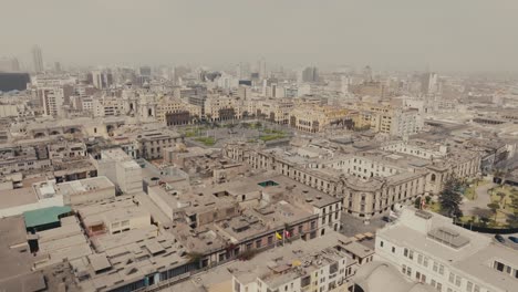 panoramic aerial view of the plaza san martín in colmena avenue, lima district, peru.