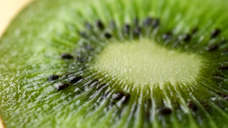 close-up of rotating kiwi slice in 4k resolution