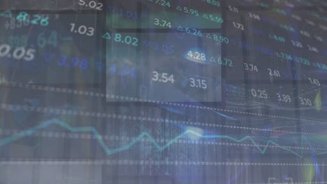 animación del procesamiento de datos financieros sobre formas