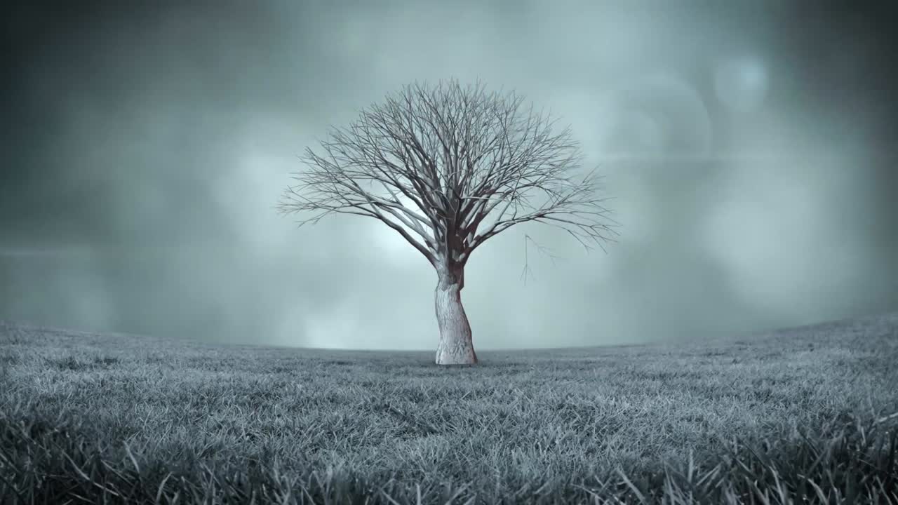 Animation of flashing spotlights shining through white clouds moving in fast motion