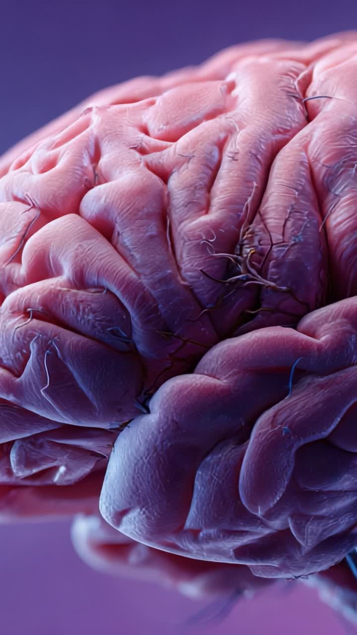 An Intricate Close-Up Perspective of a Human Brain Illuminating the Complexity of Neurological Structures and Their Functions in a Stunning and Vivid Detail