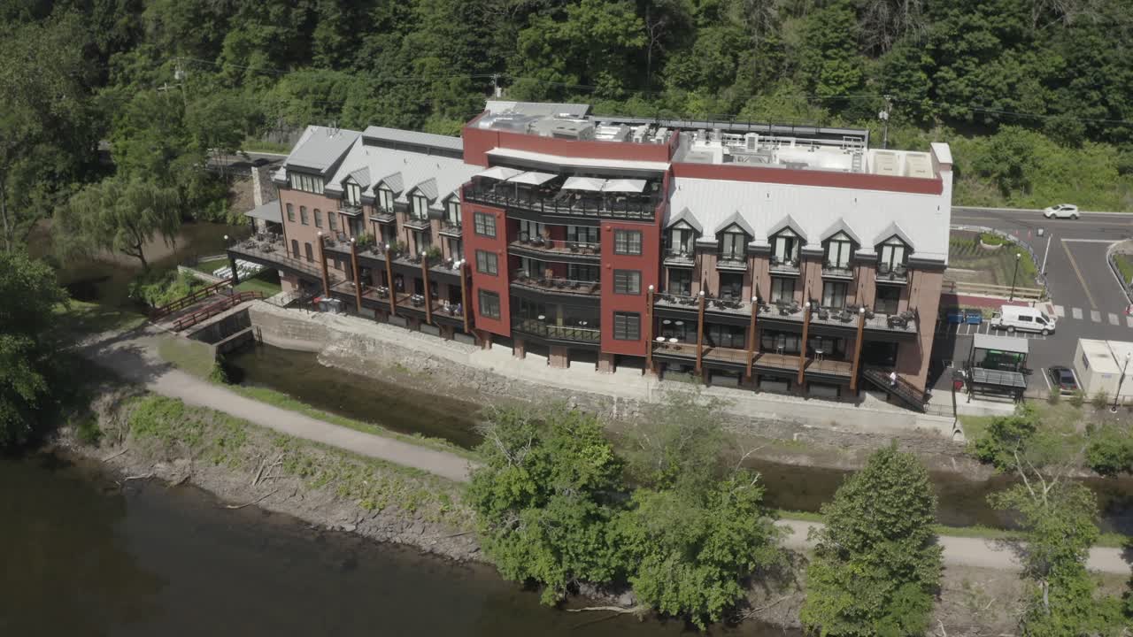 Cinematic Footage of River House at Odette's - Drone 4K - New Hope, PA