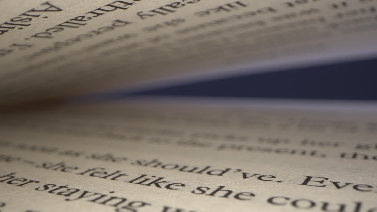 Probe Lens View of Intricate Book Text