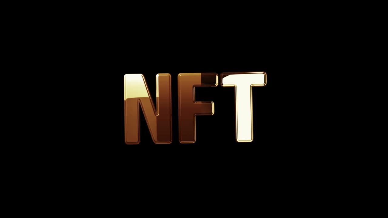 el concepto digital del símbolo de token no fungible de nft