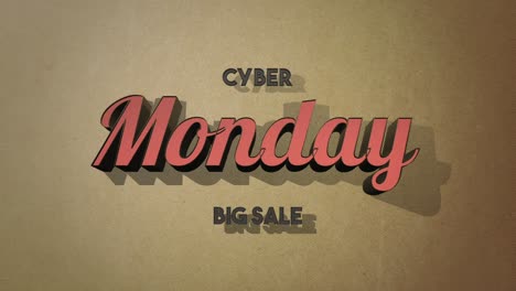 retro cyber monday text in 80s style on a brown grunge texture