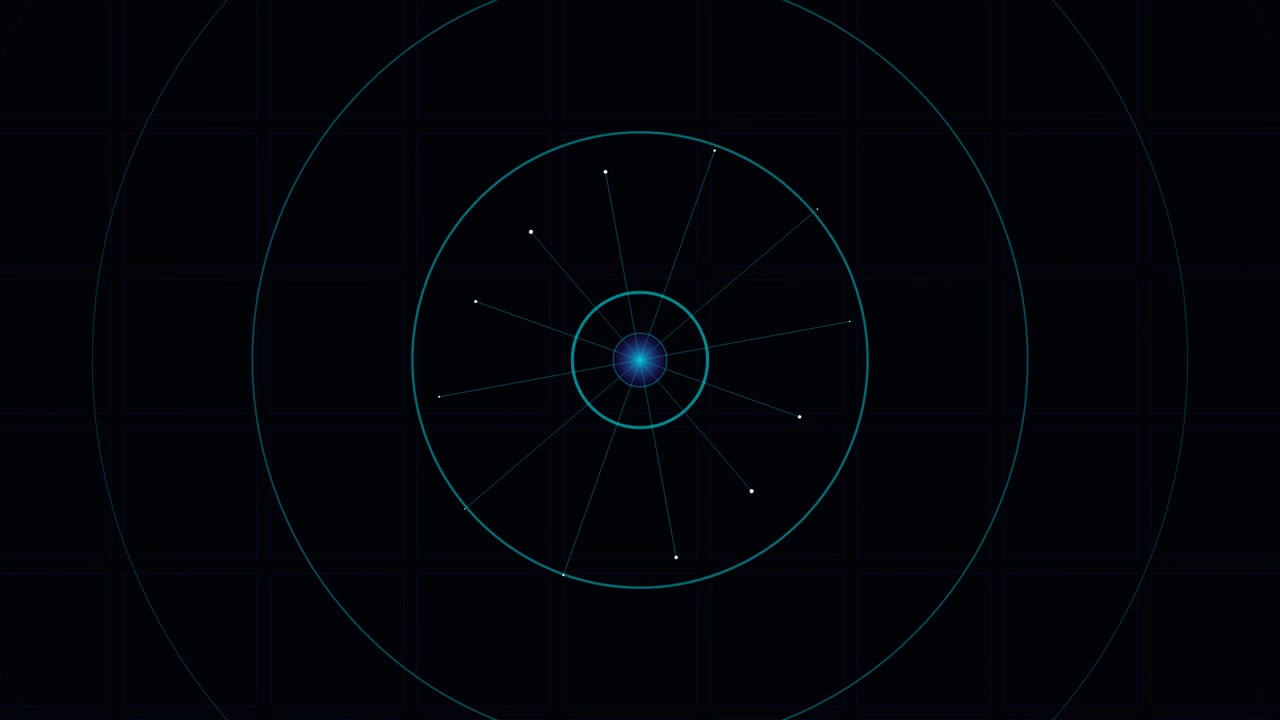 Giao diện radar kỹ thuật số trừu tượng với ánh sáng nhấp nháy