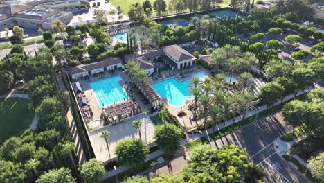 best neighborhood in america. 4k aerial rotation over a luxury resort style (master planned community) in the city of irvine, orange county, california (usa).