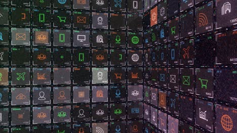 digital interface with multiple icons