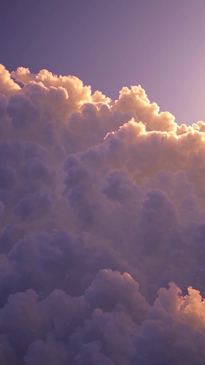 Golden Sunset Clouds Glowing in the Evening Sky