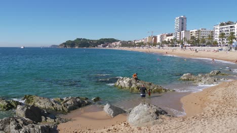 main beach of lloret de mar costa brava, city, turquoise water