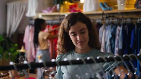 propietaria o trabajadora de una tienda de ropa de moda comprobando las existencias con un portapapeles