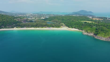 phuket island. tropical island with white sandy beach. beautifull, view from above. tropical island with sandy beach. thailand aerial