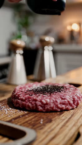 preparando una hamburguesa casera