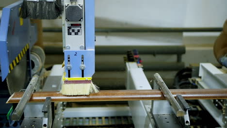 wood door manufacturing process. equipment for the production of furniture in factory