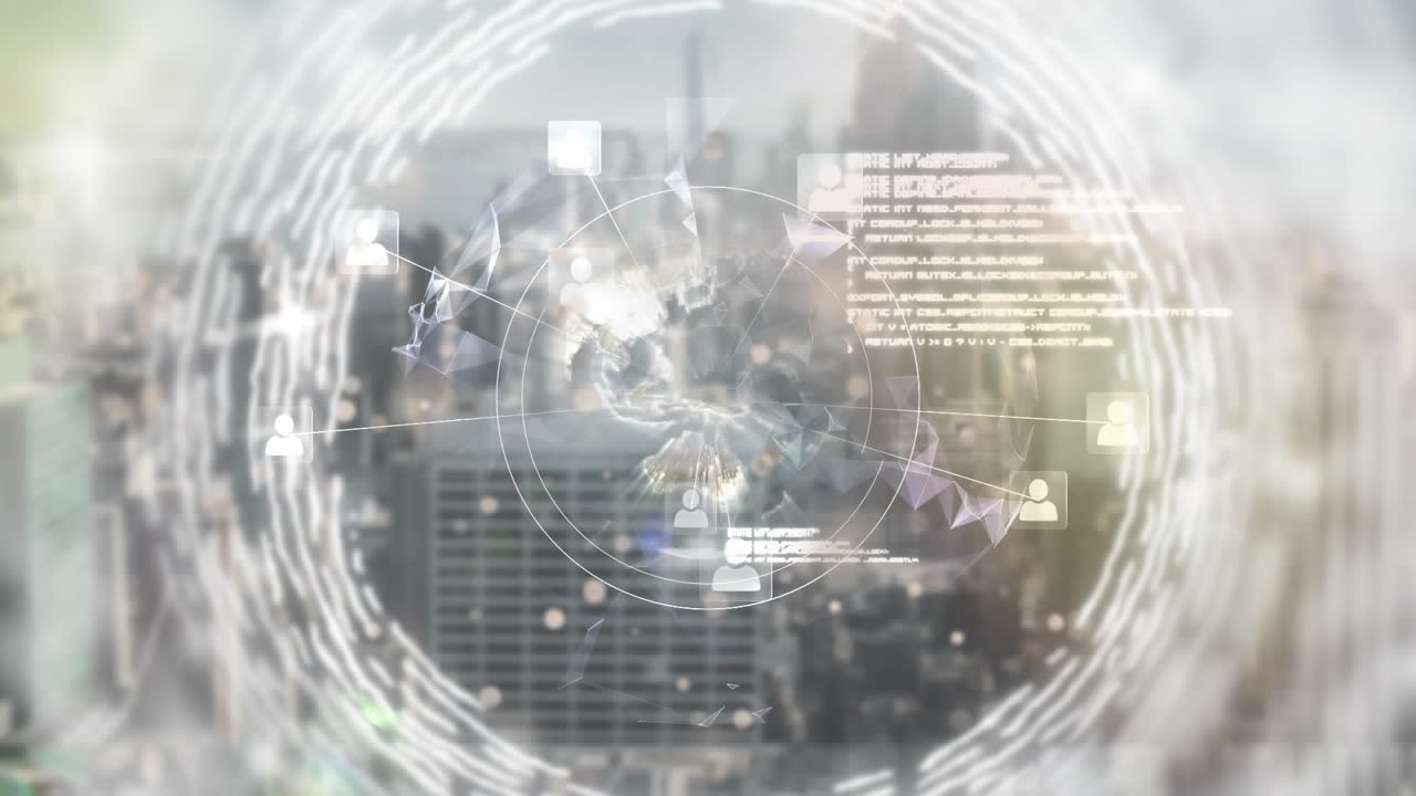 연결의 네트워크와 함께 지구의 애니메이션