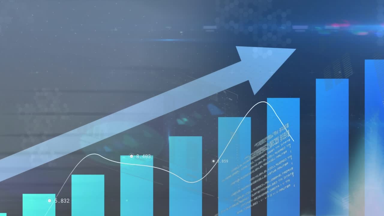 Premium stock video - Animation of statistical data processing and ...