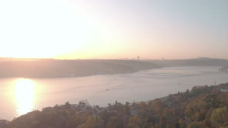 aerial: sunrise in istanbul turkey