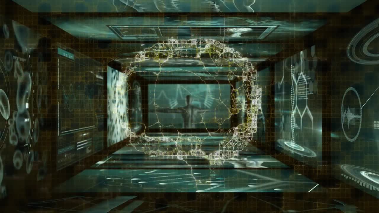 Animation of brain spinning over data processing