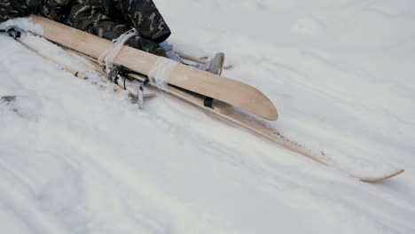 skiing in the snow